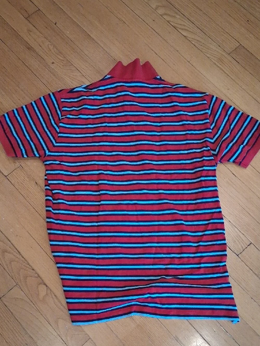Ralph Lauren Red and Blue Striped Polo